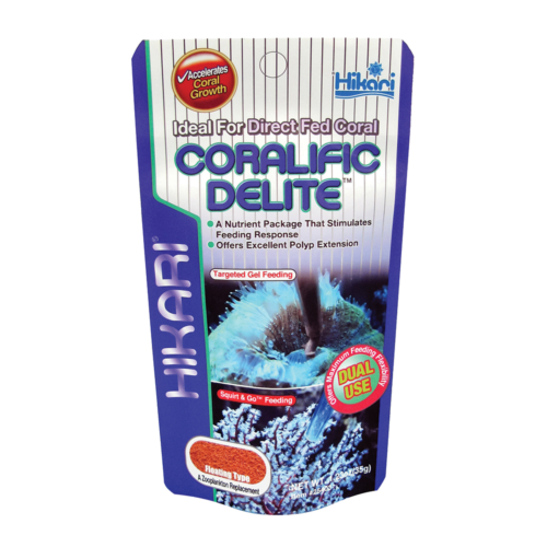 Hikari Coralific Delite™ Powder – 1.23 Oz es un alimento premium en polvo diseñado específicamente para corales y filtradores marinos, ofreciendo nutrición completa con proteínas, vitaminas, astaxantina y elementos traza para apoyar el crecimiento saludable y la coloración vibrante sin enturbiar el agua. Disponible en Acuastock.com