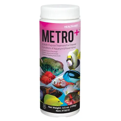 Hikari Metro+® AS Metro+ 3.5 Oz tratamiento en polvo para peces ornamentales, apoyo contra infecciones internas – disponible en República Dominicana.
