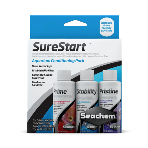 SureStart acondicionador para iniciar acuarios en República Dominicana.