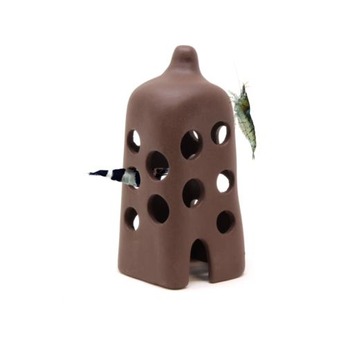 Aquavitro Shrimp Tall Hut refugio de cerámica para camarones de acuario.