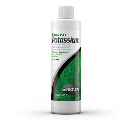 Seachem Flourish Potassium 250 mL fertilizante de potasio para plantas de acuario.