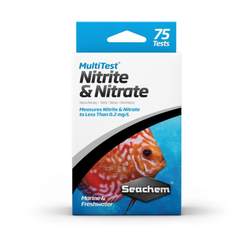 Kit de prueba Seachem MultiTest Nitrite Nitrate para medir nitritos y nitratos en acuarios marinos y de arrecife.