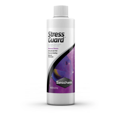 Seachem StressGuard 250 mL protector antiestrés para peces de acuario.