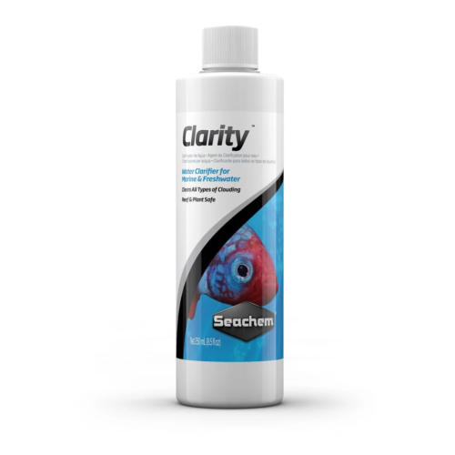 Seachem Clarity 250 mL clarificador de agua para acuarios.