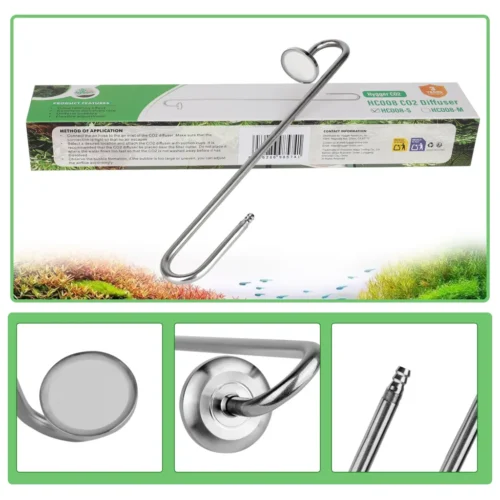 Hygger HC001-S Difusor CO2 Acero Inoxidable Small 25cm para Acuario Plantado