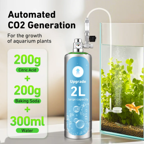 Hygger HC018-2L Sistema Generador CO2 Acero Inoxidable 304 2L Alta Precisión para Acuario Plantado