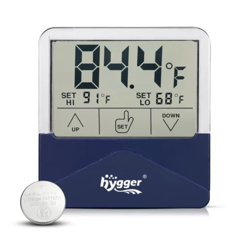 Hygger HG073-S Termómetro Digital LCD Adhesivo 0-60°C Alta Precisión para Acuario