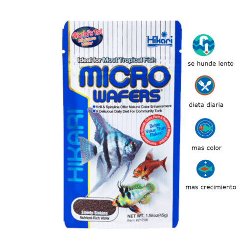 Hikari Micro Wafers alimento premium para peces tropicales